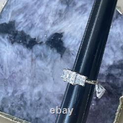 Sterling silver. 925 CZ Engagement ring Square Gift Jewelry Bargains Deals Sales