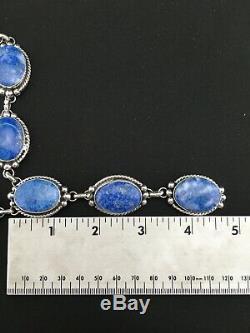 Stunning Gift NAVAJO Sterling Silver Denim Lapis Lazuli LARIAT 24 Necklace 4902