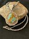 Stunning Navajo Sterling Silver Blue TURQUOISE #8 Necklace Pendant Set 3066 Gift