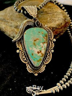 Stunning Navajo Sterling Silver ROYSTON TURQUOISE Necklace PENDANT 4125 Gift
