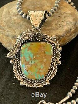 Stunning Navajo Sterling Silver ROYSTON TURQUOISE Necklace PENDANT 4126 Gift