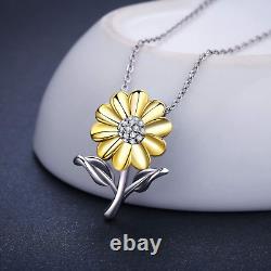 Sunflower Necklace 925 Sterling Silver Sunflower Jewelry Sunflower Gift Summer J