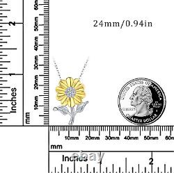 Sunflower Necklace 925 Sterling Silver Sunflower Jewelry Sunflower Gift Summer J