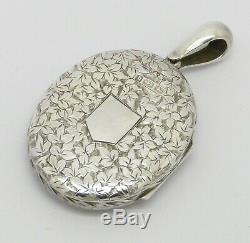 Superb Victorian Solid Silver Art Nouveau Locket Belt Motif Hm 1882 Great Gift