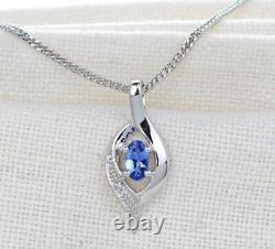 Tanzanite Elegance Necklace 925 Sterling Silver Jewelry Anniversary Gift For Mom