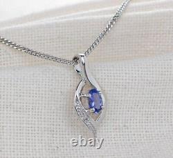 Tanzanite Elegance Necklace 925 Sterling Silver Jewelry Anniversary Gift For Mom