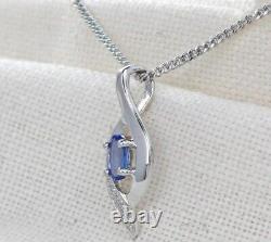 Tanzanite Elegance Necklace 925 Sterling Silver Jewelry Anniversary Gift For Mom