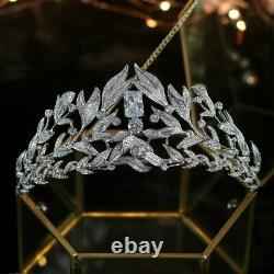 Tiaras Leaf Crystals Bridal Crown Jewelry Wedding Women Hair Accessories Gifts