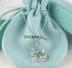 Tiffany & Co Crown Necklace Sterling Silver Jewelry Gift Pendant Charm Box