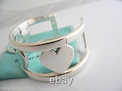 Tiffany & Co Silver Heart Bar Cuff Bangle Bracelet Jewelry Gift Pouch Love Art