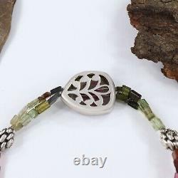Top Natural Watermelon Tourmaline Bracelet Jewelry Sterling Silver Handmade Gift