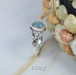 Trending! Natural Blue Calcite Gemstone Silver Plated Ring Jewelry For Gift