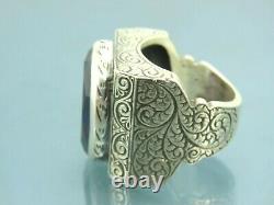Turkish Handmade Jewelry 925 Sterling Silver Amethyst Stone Men Ring Sz 10