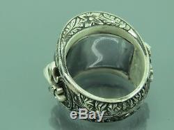 Turkish Handmade Jewelry 925 Sterling Silver Amethyst Stone Men's Ring Sz 10