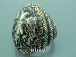 Turkish Handmade Jewelry 925 Sterling Silver Eagle Design Men Ring Sz 11