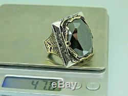 Turkish Handmade Jewelry 925 Sterling Silver Peridot Stone Men Ring Sz 10