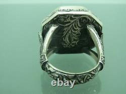 Turkish Handmade Jewelry 925 Sterling Silver Sapphire Stone Men Ring All sz