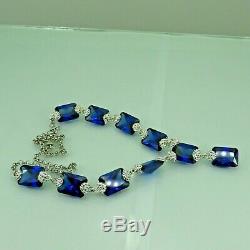 Turkish Handmade Jewelry 925 Sterling Silver Sapphire Stone Women Necklace