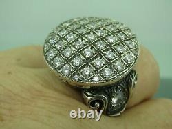 Turkish Handmade Jewelry 925 Sterling Silver Zircon Stone Men Ring All Sz