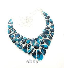 Turquoise Gemstone 925 Silver Plated Stunning Necklace Jewelry Gift for her