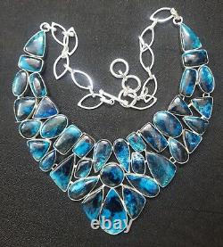 Turquoise Gemstone 925 Silver Plated Stunning Necklace Jewelry Gift for her