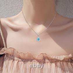 Turquoise Jewelry Gifts for Women Sterling Silver Turquoise Necklace Teardrop Da