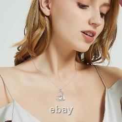 Two Alpaca Llamas Heart Pendant Necklace Gifts for Women Girls Sterling Silver