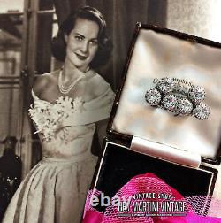 VINTAGE 50s SCHOFFEL & CO AUSTRIA DIAMOND PASTE RHINESTONE EARRINGS BRIDAL GIFT