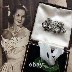 VINTAGE 50s SCHOFFEL & CO AUSTRIA DIAMOND PASTE RHINESTONE EARRINGS BRIDAL GIFT