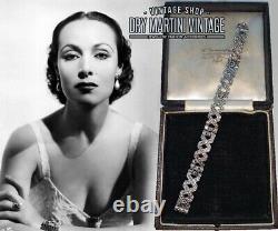 VINTAGE SPHINX 1950s ART DECO SILVER MARCASITE BRACELET SIGNED GATSBY BRIDE GIFT