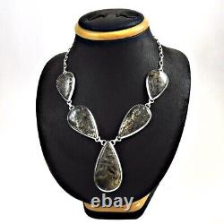 Valentine Gift 925 Silver Jewelry Natural Turkish Agate Necklace Q1