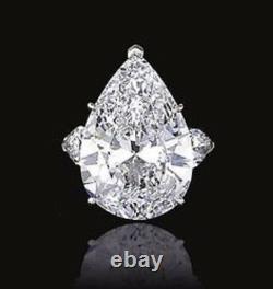 Very Big 50ct Cocktail Party Ring 925 Sterling Silver Pear-Shaped Gift Cz