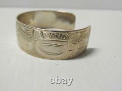 Vintage Alaska Haida Nw Coast Indian Sterling Silver Figural Bracelet A+ Gift
