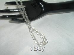Vintage Art Deco Sterling Silver Rock Crystal Quartz Necklace in Gift Box