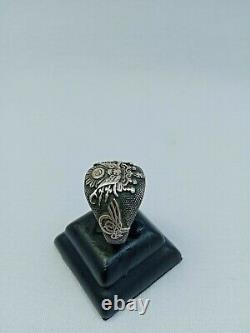 Vintage Sterling Silver 925 Ring Solid Handmade Jewelry Men Gift Size 13 us Old