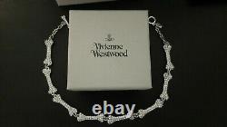 Vivienne Westwood Diamante Dog Bone Choker Necklace. Gift Bag & Gift Box