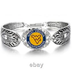 WVU West Virginia Mountaineers Womens Sterling Silver Bracelet Jewelry Gift D3