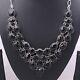 Wedding Gift For Her Silver Natural Onyx Gemstone Jewelry Black Necklace 17320