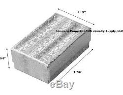 Wholesale 1000 Small Silver Cotton Fill Jewelry Gift Boxes 1 7/8 x 1 1/4 x 5/8