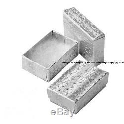 Wholesale 1000 Small Silver Cotton Fill Jewelry Gift Boxes 1 7/8 x 1 1/4 x 5/8