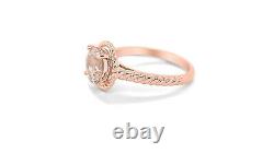 Woman 925 Sterling Silver Natural Morganite Ring Fine Jewelry Gift For Wife