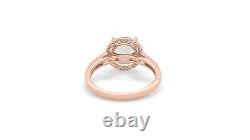 Woman 925 Sterling Silver Natural Morganite Ring Fine Jewelry Gift For Wife