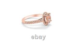 Woman 925 Sterling Silver Natural Morganite Ring Fine Jewelry Gift For Wife