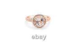 Woman 925 Sterling Silver Natural Morganite Ring Fine Jewelry Gift For Wife