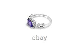 Woman 925 Sterling Silver Natural Tanzanite Ring Fine Jewelry Gift For Wife