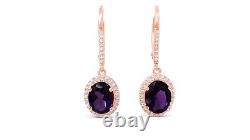 Woman 925 Sterling silver Natural Amethyst Earring Fine Jewelry Gift For Wife