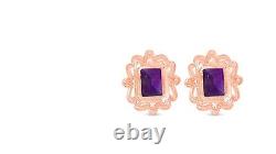 Woman 925 Sterling silver Natural Amethyst Earring Fine Jewelry Gift For Wife