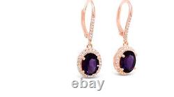 Woman 925 Sterling silver Natural Amethyst Earring Fine Jewelry Gift For Wife