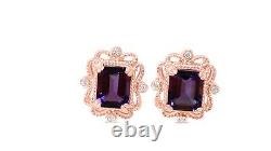 Woman 925 Sterling silver Natural Amethyst Earring Fine Jewelry Gift For Wife