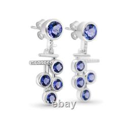 Woman 925 Sterling silver Natural Tanzanite Earring Fine Jewelry Gift For Mom